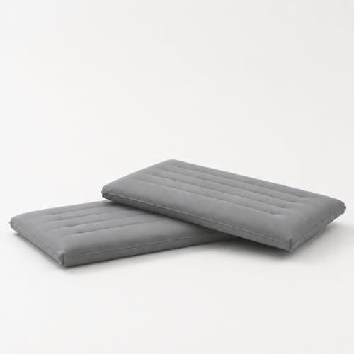 Dovishire Ultra Thin Low Loft Pillow for Sleeping, Flat Slim Bed Pillow for Stomach Sleepers and Back Sleepers, Soft Breathable Neck-Friendly Cushion, 2cm Low Profile Travel Pillow (Gray)