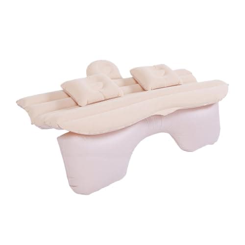 XUMIUZIY Car Air Mattress Inflatable Bed Back Seat Camping Pad (Beige) — view 2