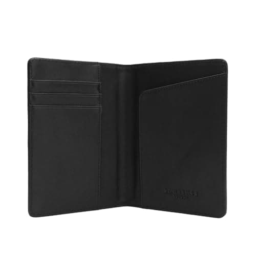 Lawrence London ® Passport Holder, Genuine Full Grain Leather, RFID Blocking Minimalist Design, 3 Pockets, 1 Note Compartment, Easy Access Passport Pocket, Great Gift, Ideal Travel Companion (Black) — view 3
