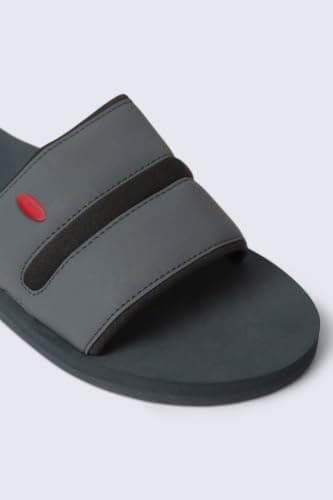 Animal Wave Mens Slider - Lightweight Casual Sandals with EVA Cushioning - Spring Summer, Beach, Pool, Walking & Outdoors Charcoal 9 — view 5