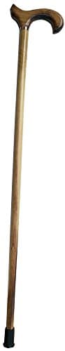 Gents Wooden Scorched Derby Cane with Collar Walking Stick with Natural Wood Stain 94cm (37") Height — view 6