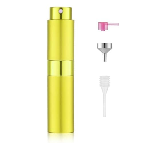 Toureal 8ml Empty Refillable Bag Spray, Perfume Atomizer, Refill Spray Perfume Bottle, Travel Sprayer (Yellow)
