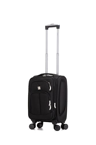 ATX Luggage 55x36x20cm Cabin Carry on Flight Bag Approved Hand Luggage Case Hold Suitcase Fits Ryanair Priority EasyJet FlexiPlus 56x45x25 Jet2 Wizzair & More (Black, 45 Liter)