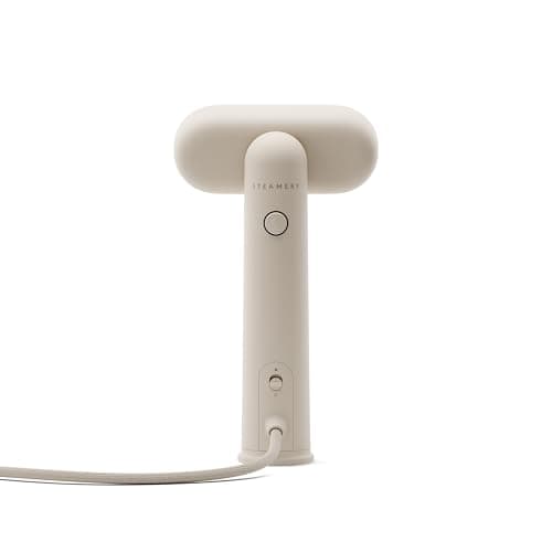 Steamery Travel Steamer Cirrus Lite, 1200W, Steam Output 16g/min, Heat-up 18 Seconds, Portable & Packable, Rotating Steam Head, Scandinavian Design, UK 3-pin plug (Type G), Sand