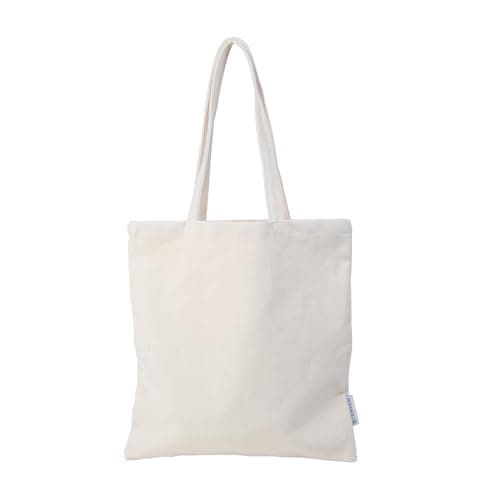 CREAWONDER Canvas Tote Bags with Handles Reusable Grocery Shopping Bag Sturdy Cotton Blank Cloth Bags for Women