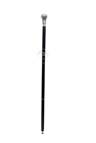 Alfiya Nautical Chrome Plated Brass Knob Walking Cane | Classic Wooden Support Stick with Comfortable Grip | Durable Walking Accessory & Gift — view 5