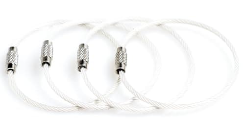 Silipac Stainless Steel Wire Keychain Cable, Big Key Holder 6.3" (16 cm) 2mm – Car Keyring, Luggage Tag, Carabiner – 4 Pack — view 3