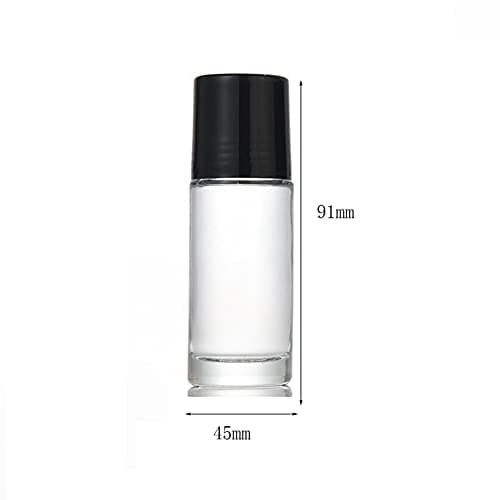 2 Pcs 50ml/1.7oz Glass Deodorant Roller Bottle Empty Roll On Bottles Deodorant Containers DIY Rollerball Bottles For Sunscreen Moisturizer Cosmetics — view 4