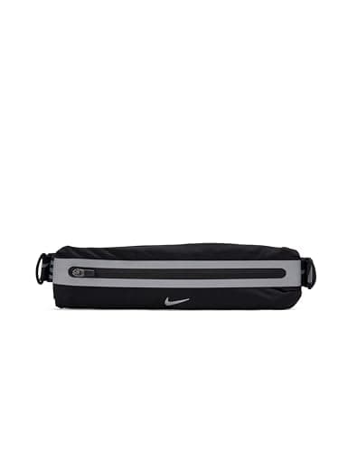 Nike Slim Waistpack 4.0 Running Belt, Waist Bag, Jogging Belt for Smartphone, Keys, Training, Fitness, Running Accessories, Black/Black/Silver, One Size