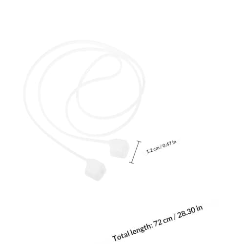 KALLORY Earphone Anti Lost Strap Earphone Strap Silicone Magnetic Anti-lost Lanyard and Earbuds White for Travel and Workout Adults — view 2