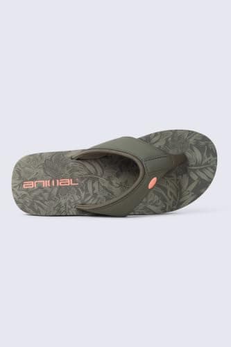 Animal Swish Womens AOP Slip-On Flip Flops Dark Khaki 5 — view 5