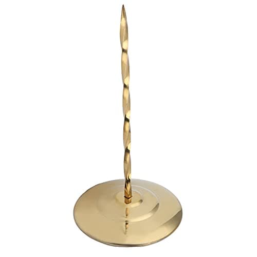 KENANLAN Receipt Holder, Thickened Non-Slip Stainless Steel Ticket Spike with Round Base for Restaurants, Bars, Kitchens (Golden Spiral Rod)