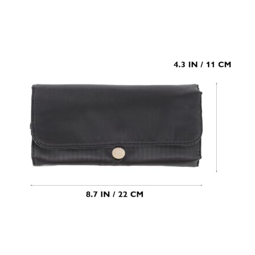 VILLCASE Portable Cosmetic Holder Makeup Tools Roll Bag Black Leather Travel Cosmetic Pouch for Women Home Use — view 2