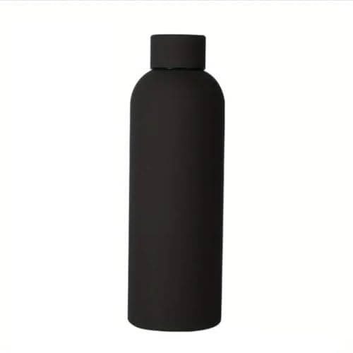 500ml Double Wall Stainless Steel Vacuum Flask, Insulated, Leakproof Flask, Matte Black, Keeps Drinks Hot or Cold, Reusable Travel Water Bottle
