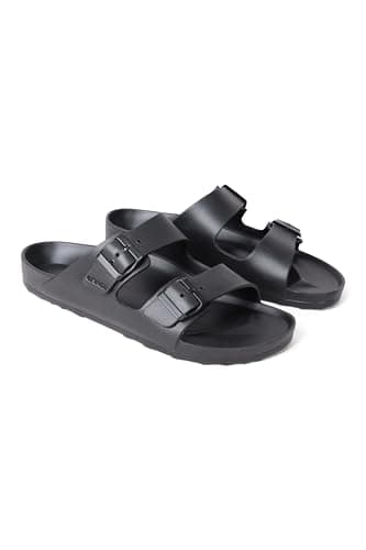 Animal Shore Men's Sliders - Slip-On, Lightweight Sandals with EVA Cushioning - Spring Summer, Beach, Outdoors Black 10