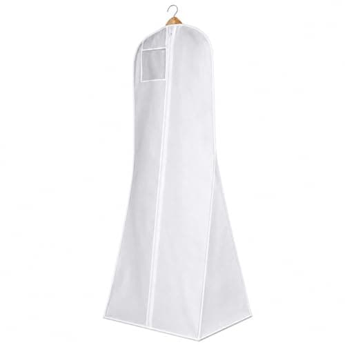 Hanging Wedding Dress Cover 180x60x40cm, Bridal Gown Garment Cover Storage Bag, Full Length Travel Protector for Bridal Dress, Long Clothes Storage Cover, Dust Proof Garment Bag with Zipper for Women
