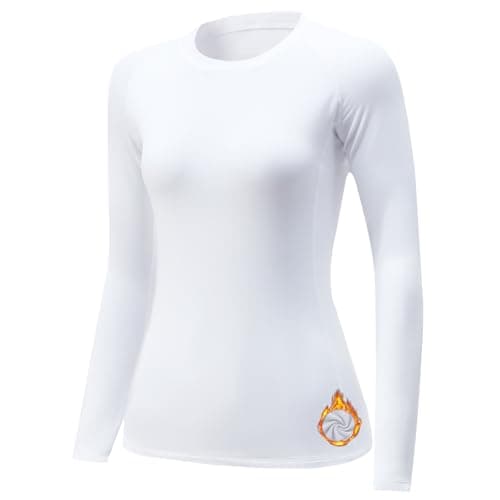 TERODACO Thermal Tops Womens Long Sleeve Base Layer 22534 White L