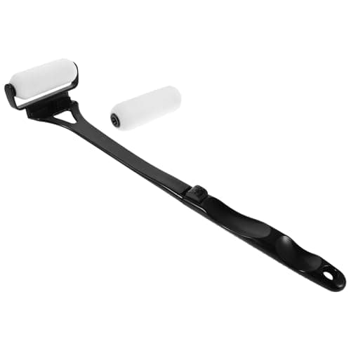 Foldable Back Lotion Applicator Roller with Smooth Abs Sponge Black