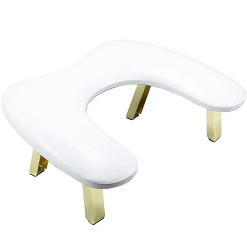 CENBEII Large U Shaped Arm Rest for Nails, 4 Foldable Metal Golden Stands