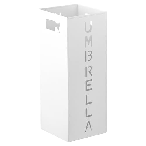 NZWBSHSSP Metal Umbrella Stand, Freestanding Square Mesh Umbrella Holder Walking Stick Stand for Home, Entryway, Office, Hotel and Supermarket Walking Stick Holder(White)