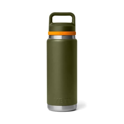 YETI Rambler Bottle Chug, Vaccum Insulated Stainless Steel Bottle with Leakproof Chug Cap, Olive/King Crab Orange, 26 oz (769 ml) — view 3