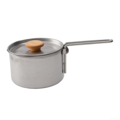 Camping Cookware Pot 1000ml Stainless Steel - Lightweight Hiking Gear with Foldable Handle - Travel Cooking Kit — view 3