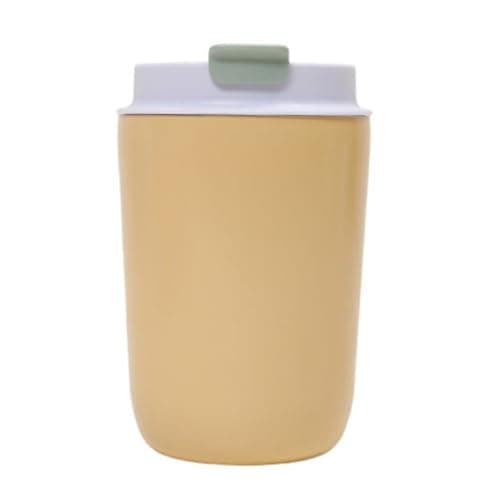 Mini Insulated Cup 400ml Stainless Steel Vacuum Travel Mug Leak-Proof Flip-top Lid Portable Hot Cold Drink Container Compact Reusable Flask for Office Car Travel [Object Object] [Object Object]