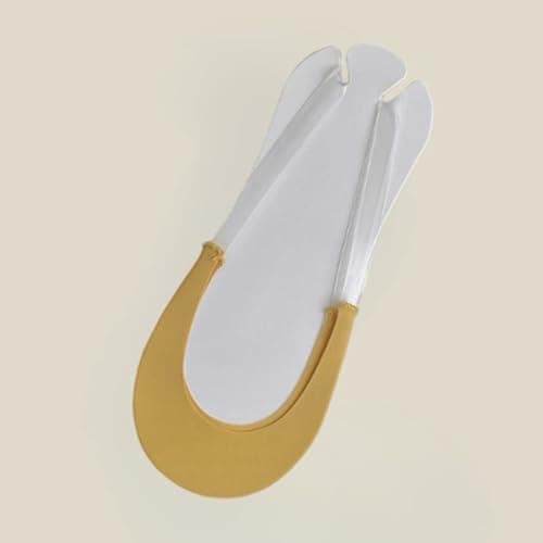 Unisex Split Toe Socks, with Sheer Finish and Design, Comfortable Footwear Layer for Everyday Wear, Sandals, Travel, Warm Weather Outfits Casual Daywear (10) Yellow — view 3