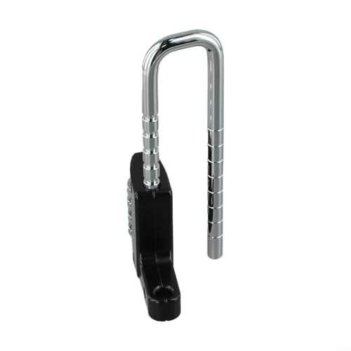 Yhenlovtt Adjustable U-Shaped Mechanical Combination Padlock, Alloy Steel Construction, 4-Digit Password Lock for File Cabinets, Wardrobes & Doors(BLACK) — view 5