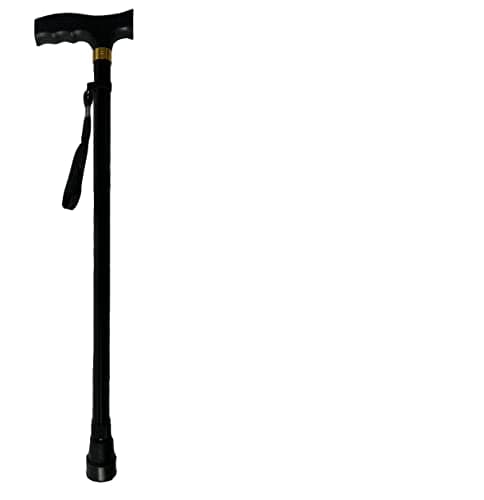 Deluxe Plain Black Durable Ladies Mens Adjustable Walking Stick Cane - 23" - 38.5" — view 4