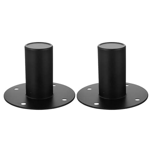 Alipis 2pcs Iron Speaker Stand Mount Adapters with Vibration Protection and Stackable Design, Heavy-duty Black Bases for Touring Musicians and Transportation, Universal Speaker Pole