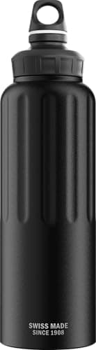 Sigg - Aluminum Sports Water Bottle - WMB Traveller Black - Swiss Made - Suitable for Carbonated Drinks - Leakproof - Lightweight - BPA-Free - Black - 1.5L