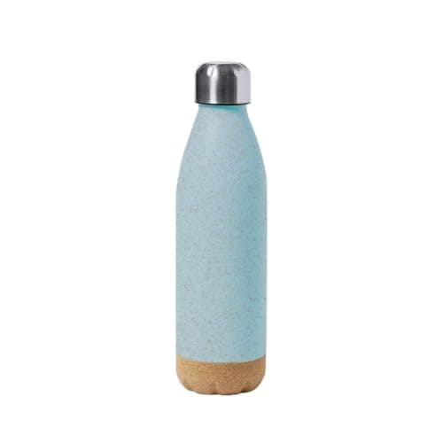 Personalised 650ml BPA-Free Water Bottle with Natural Cork Base & Stainless Steel Lid - Custom Printed Reusable PE Drinking Bottle for Gym, Office, School & Travel — view 3