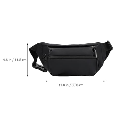 DEEPCRAFF Anti-Lost Waist Pack Adjustable Men Waist Bag Waterproof Polyester Oxford Cloth Black for Sports Travel Cell Phone Protection — view 2