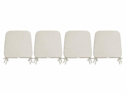 L S U Multi Pack Comfortable Seat Pad for Dining Chair Kitchen Garden with Tie on indoor Outdoor Foam Cushions (Cream, 4)