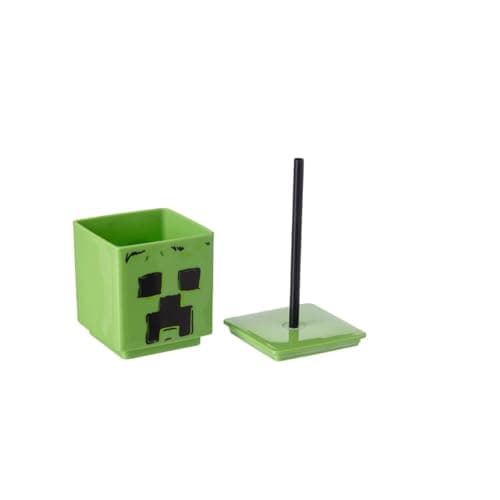 HOX Minecraft Square Soda Cup – 10 x 8.6 cm / 450 ml | BPA-Free Food-Safe Gamer Gift Mug for Boys | Wide Mouth with Removable Straw |Easy to Carry for Picnic & Travel, Green — view 2