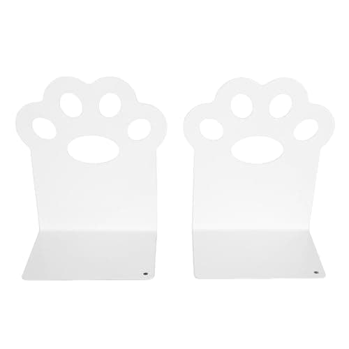 TYTOGE Cartoon Bookends, Non Slip Pas L Shape Design Heavy Duty Steel Book End Shelves for Home for Holding Magazine Folder DVD (White) — view 6