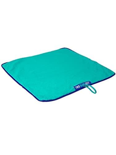 Two Bare Feet Portable Changing Mat for Surfing, Swimming, SUP & Watersports – Waterproof, Soft Sherpa Fleece, Roll-Up Design for Easy Travel & Outdoor Sports (Navy/Teal) — view 3