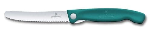 Victorinox Swiss Classic Folding Picnic Knife, 11cm Serrated Blade, Green — view 2