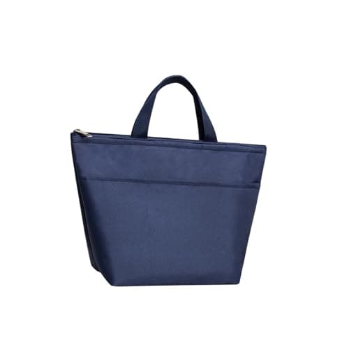 Alipis Navy Waterproof Insulated Lunch Bag with Handle Oxford Cloth