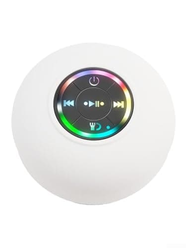 SPORTARC BT Shower Speaker，With Colorful Cool Flash Light,IPX4 Waterproof Design, for MINI Speaker For Bathroom, Party, Travel, Outdoor(White) — view 6