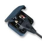 BLACK ECP MAINS UK CONVERTER ADAPTER PLUG 2 PIN EURO TO UK 3 PIN USE 4 Wii, GHD. 5 Amp — view 2