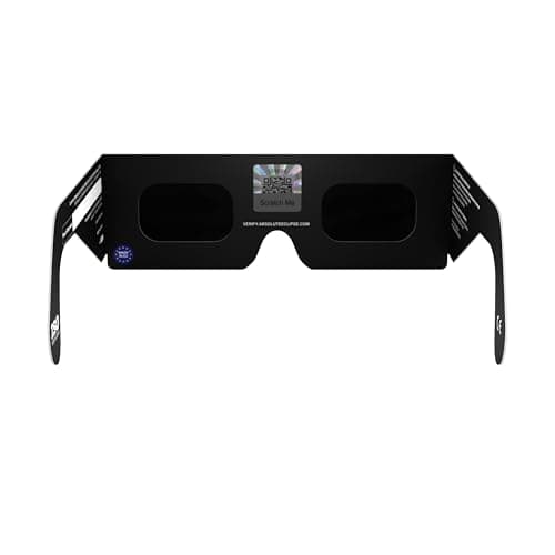 Solar Eclipse Glasses ISO 12312-2 & CE Certified – Safe Solar Viewing for Direct Sun & August 2026 Eclipse | Paper Cardboard Frame, Made in EU | For Kids & Adults | 10 Pack | ES — view 4
