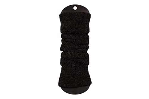 Ateena Wool Knit Long Leg Warmers for Women and Girls, Ankle Cuffs Heaters, Max Calves Circumference -15.5" (S/M) Length-23.6", Dark Graphite