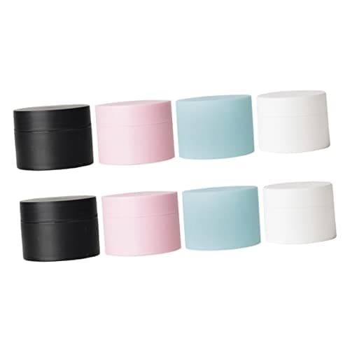 HONMEET 8 Pack 30g Leak-proof Plastic Cream Jars, Refillable Cosmetic Containers for Body Lotion and Moisturisers, Portable Travel Pots for Business Trips and Camping