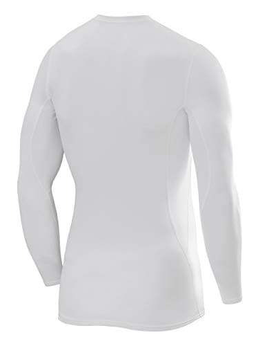 TCA Men's SuperThermal Compression Base Layer Top Long Sleeve Thermal Under Shirt - Pro White, S — view 2