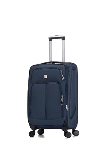ATX Luggage 24" Medium Suitcase Soft Shell 73L Expandable Lightweight 20-23KG Hold Check in with 4 Spinner Wheels and Built-in 3 Digit Lock (Navy)