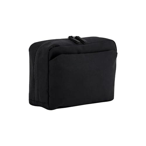 Quadra - Black Tech Organiser - Travel Essentials, Travel, Power Bank - 100% Recycled Polyester Portable Charger Bag, Hand Luggage Bag