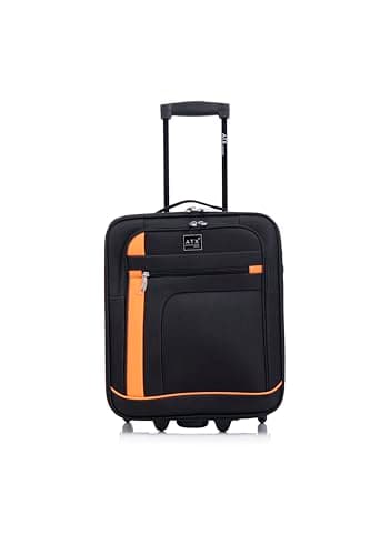 ATX Luggage 45x36x20cm EasyJet | 2 Wheels Under Seat Carry-Ons | Soft Shell Lightweight Cabin Bag | Built-in Combination Lock| Black/Orange | 29 Liter — view 5