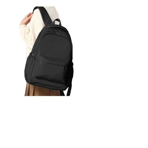 WEPLAN School Backpack School Bag for Teenage Girls Boys College Rucksack Lightweight Schoolbag Casual Backpack Dayback Women Bookbag College Waterproof 14 Inch Laptop Backpacks,A1-Black